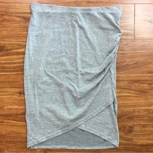 Leith Women's Gray Side Rouch Stretch Bodycon Skirt Size Small Casual Streetwear